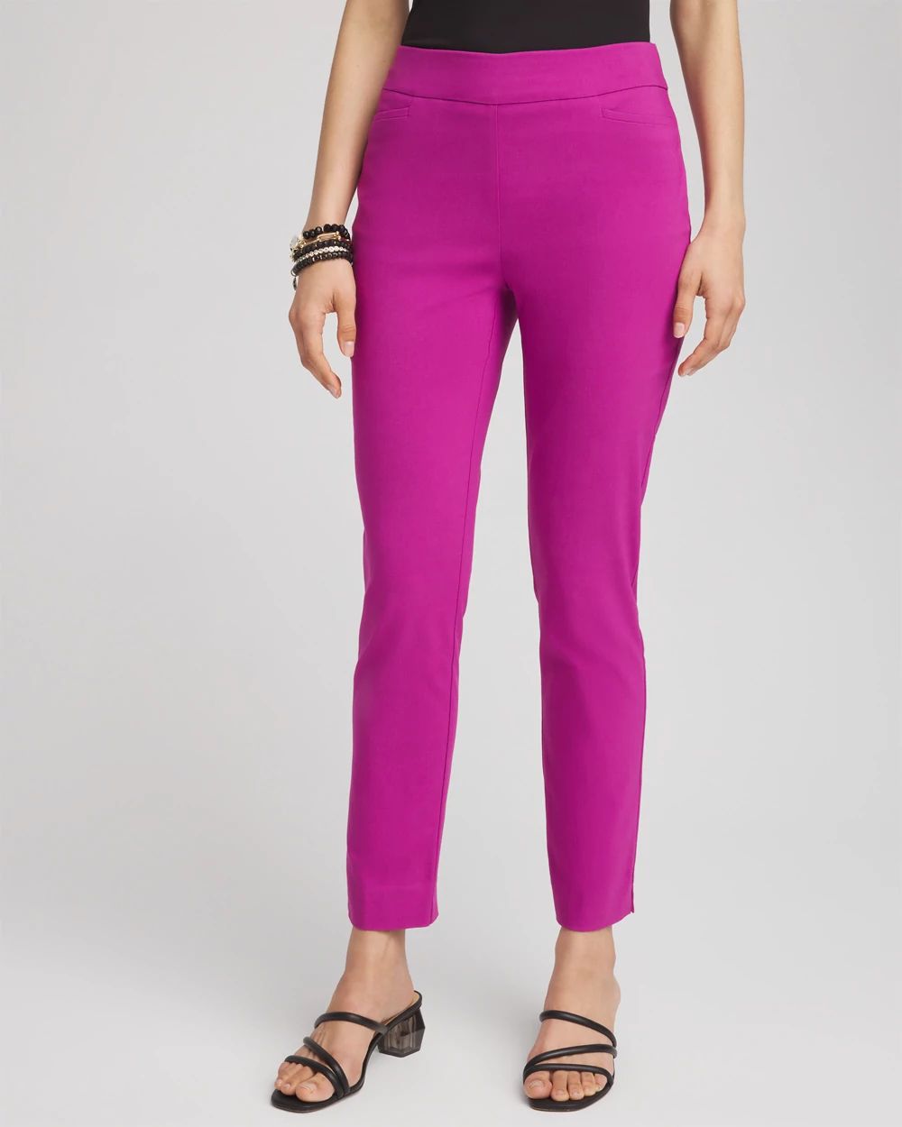 0401~Low Waist Slim Fit Pants with Ankle Cuff main image 0